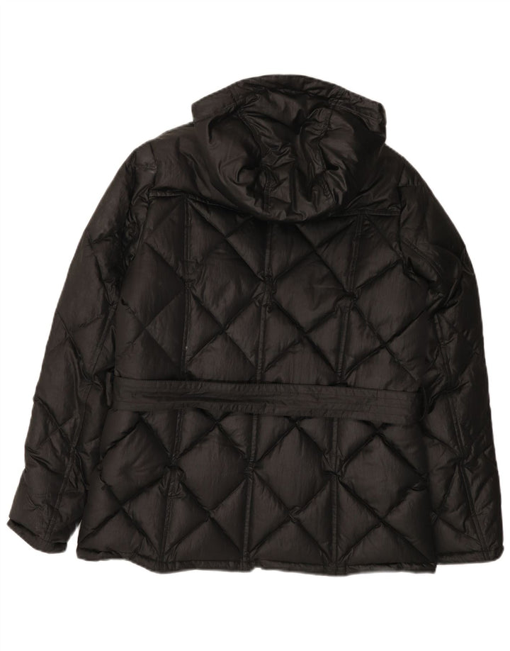 Jaqueta feminina acolchoada com capuz BARBOUR UK 14 grande preta