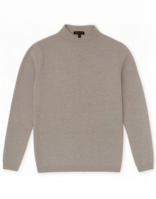 Suéter feminino Massimo Dutti com gola tartaruga Reino Unido 10 lã cinza pequena