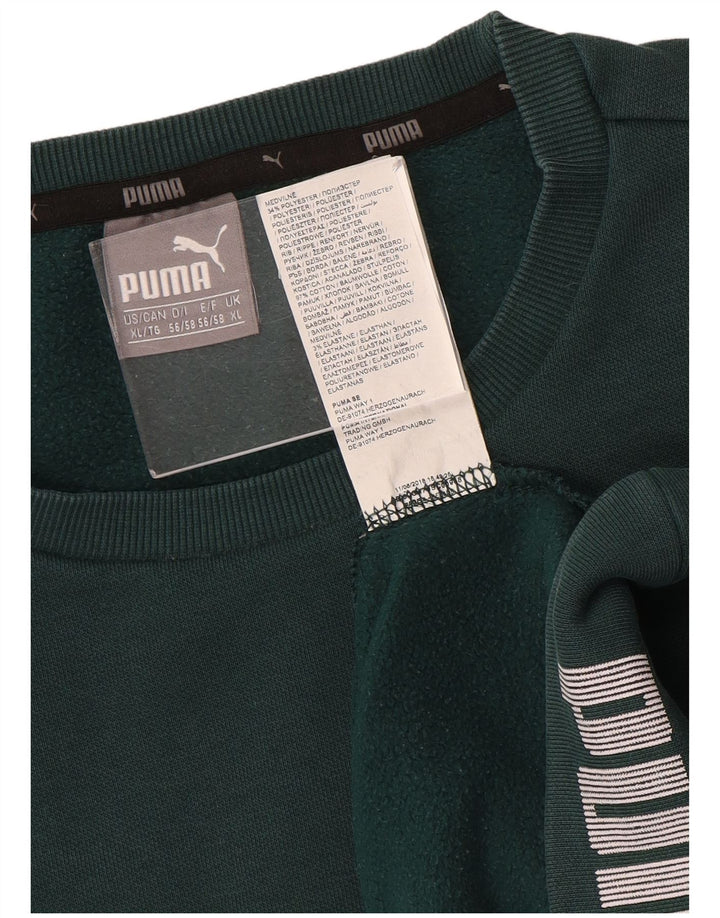 Puma Mens Graphic Moletom Jumper XL Verde Algodão