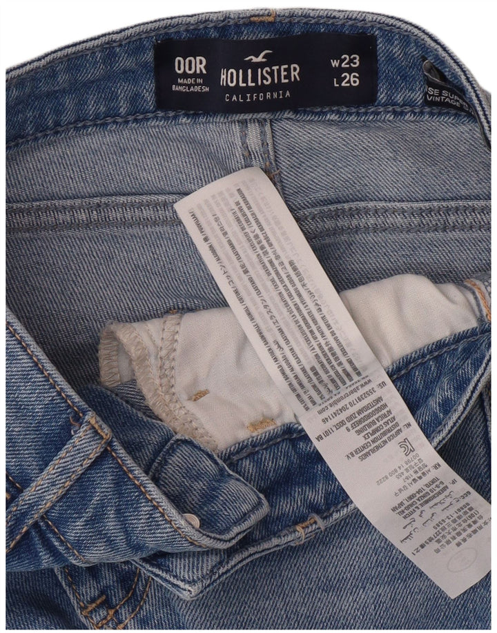 HOLLISTER Calça jeans feminina cintura alta desgastada US 00 2XS W23 L26 azul