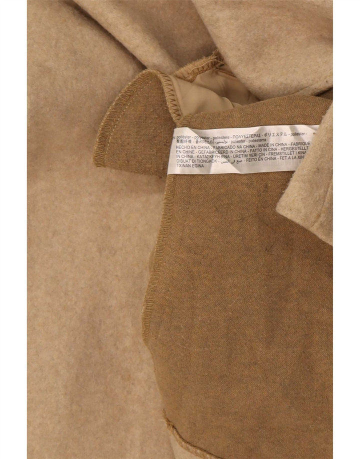 Sobretudo oversized com capuz feminino Zara UK 6 XS poliéster bege