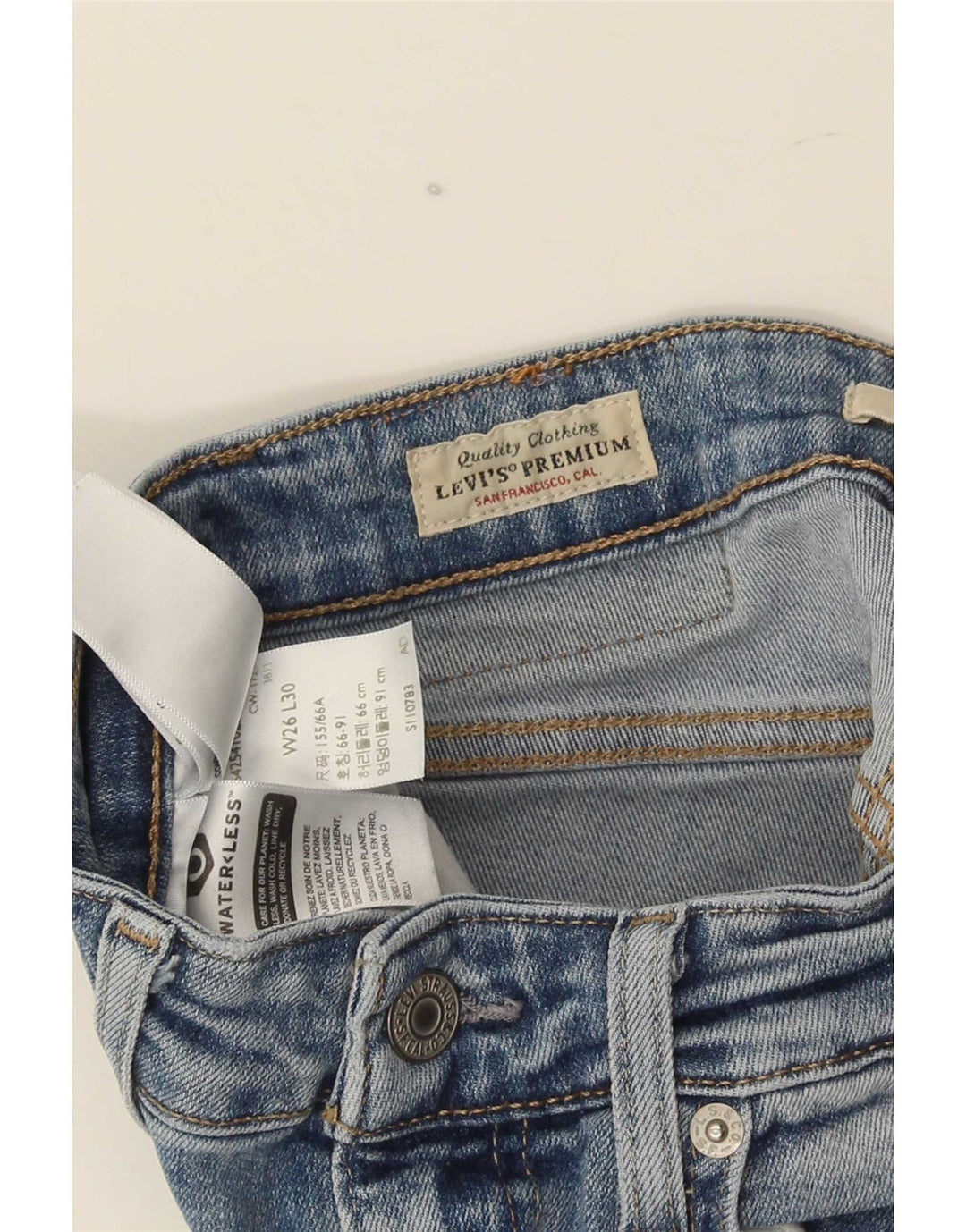 Calça jeans feminina Levi's 726 Flared W26 L30 azul algodão