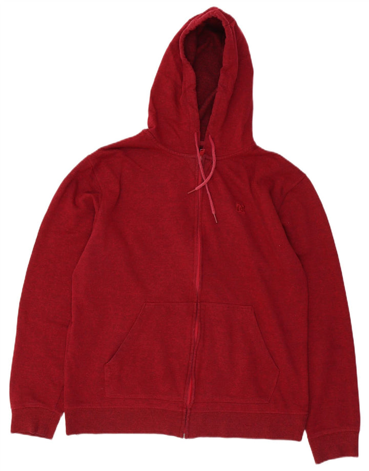 Suéter DC masculino com capuz e zíper XL vermelho manchado