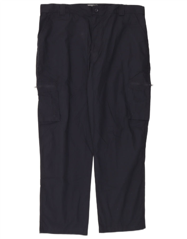 Calças cargo regulares masculinas Mountain Warehouse W40 L30 poliéster azul marinho