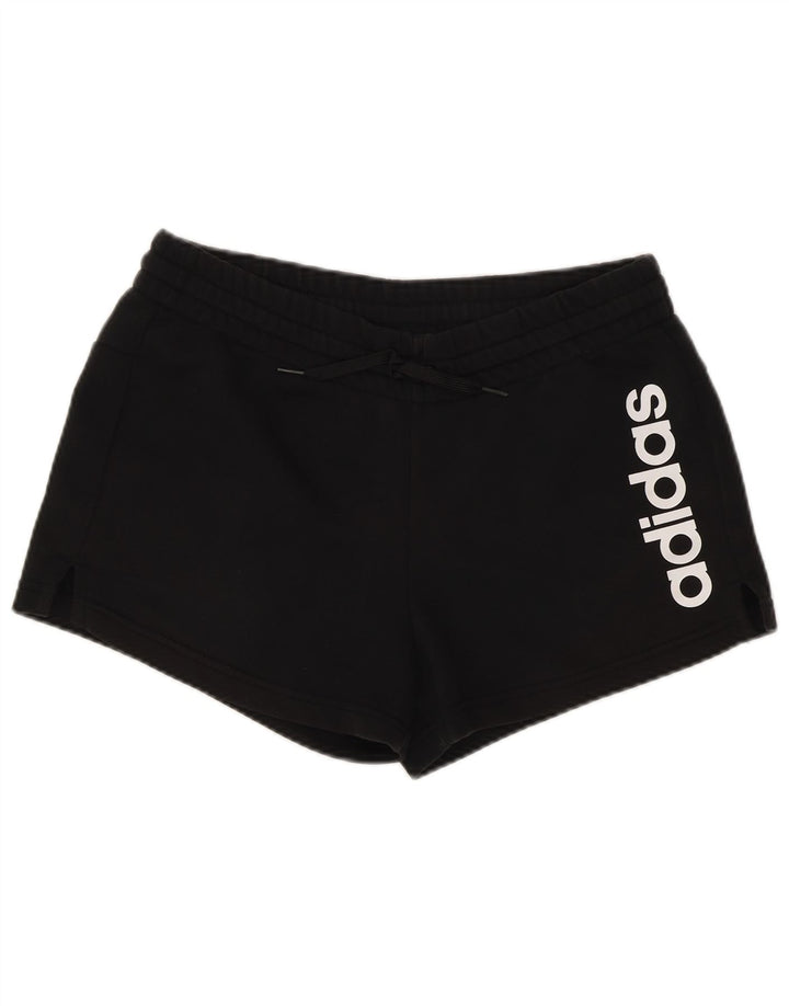 Shorts esportivos gráficos femininos ADIDAS UK 12/14 médio preto algodão