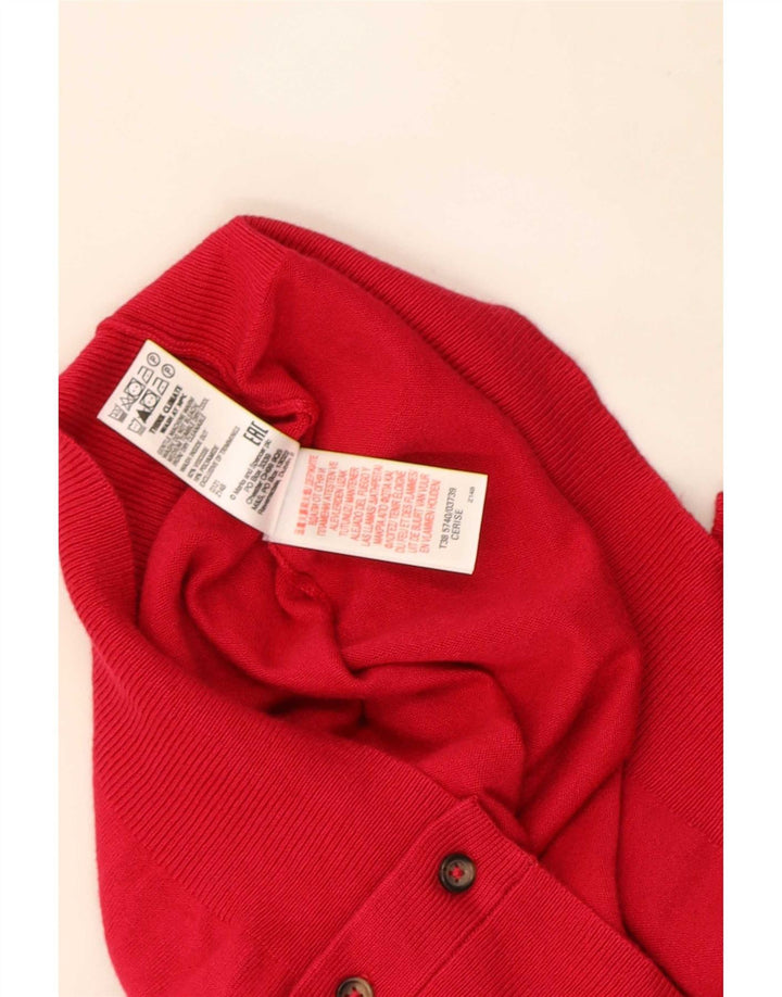 Suéter cardigã feminino Marks & Spencer UK 14 grande viscose vermelha