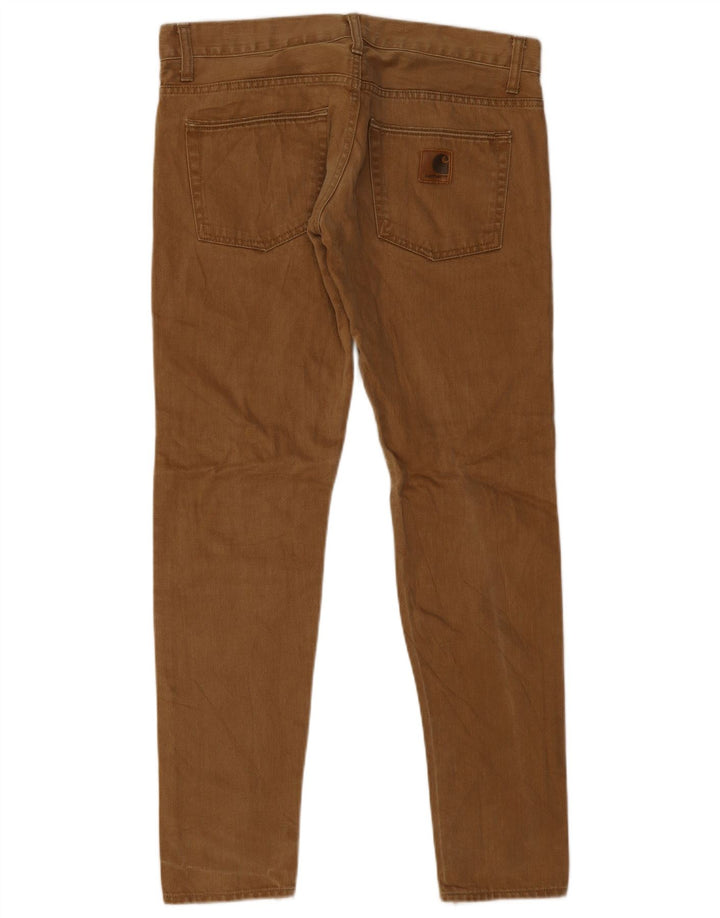 Carhartt Masculino Slim Jeans W34 L32 Marrom Algodão