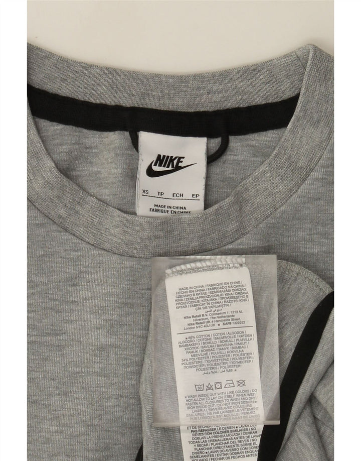 Moletom masculino Nike Jumper XS cinza manchado de algodão