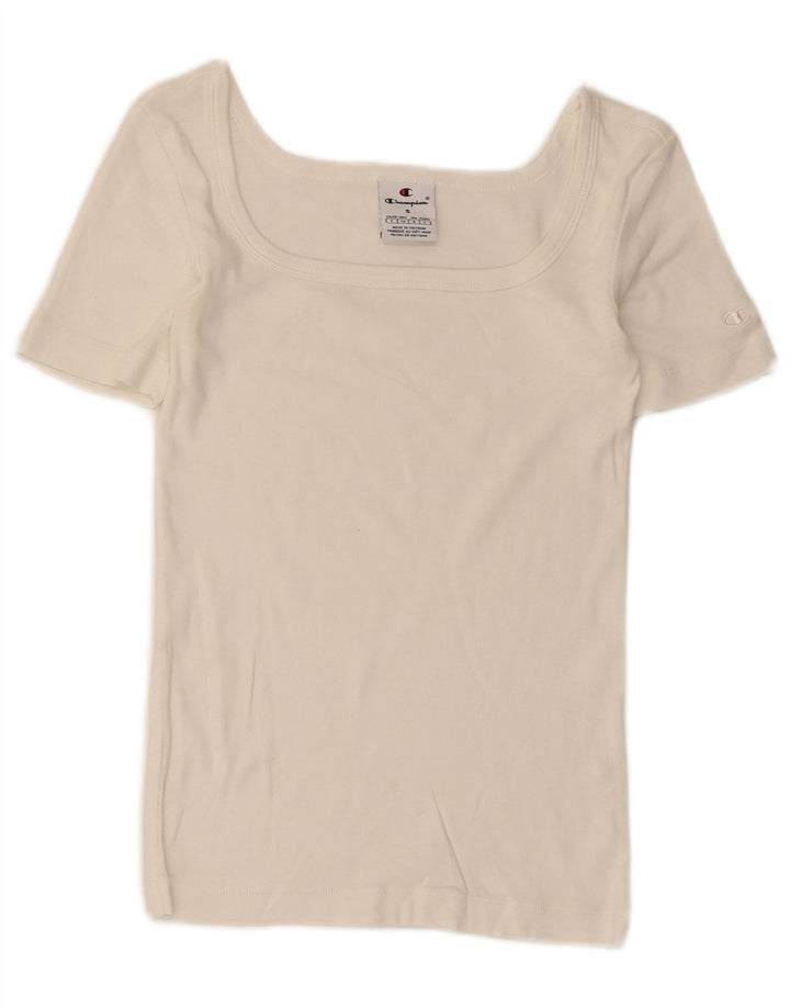Camiseta feminina Champion UK 8 pequena branca