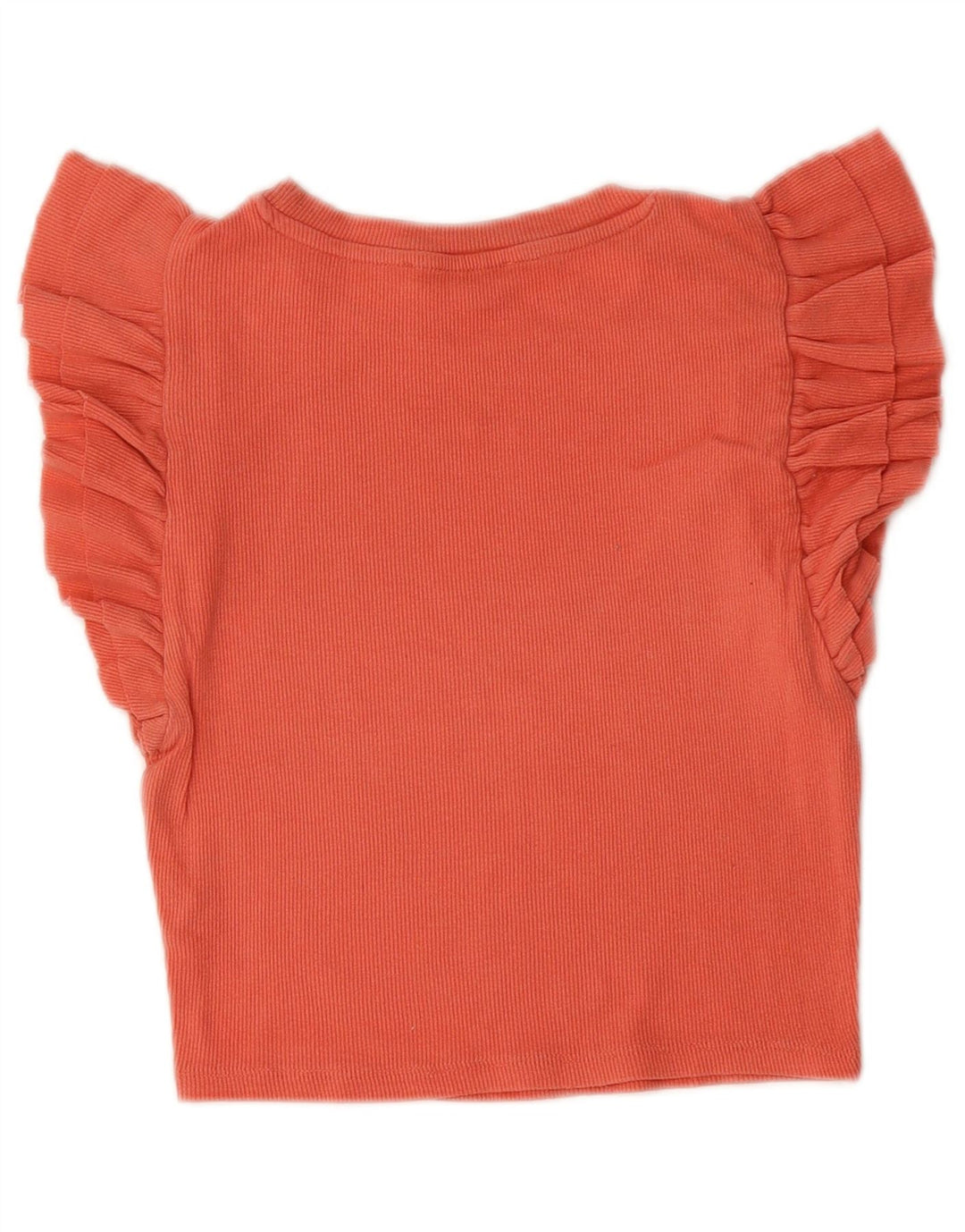 Top curto feminino ZARA UK 12 algodão rosa médio