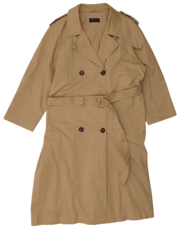 Casaco impermeável feminino Marks & Spencer UK 20 2XL algodão bege