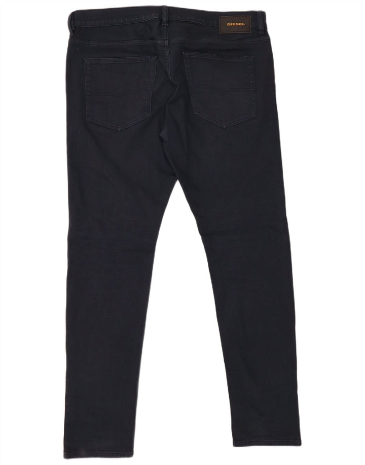 DIESEL Masculino Slim Jeans W36 L32 Azul Marinho Algodão
