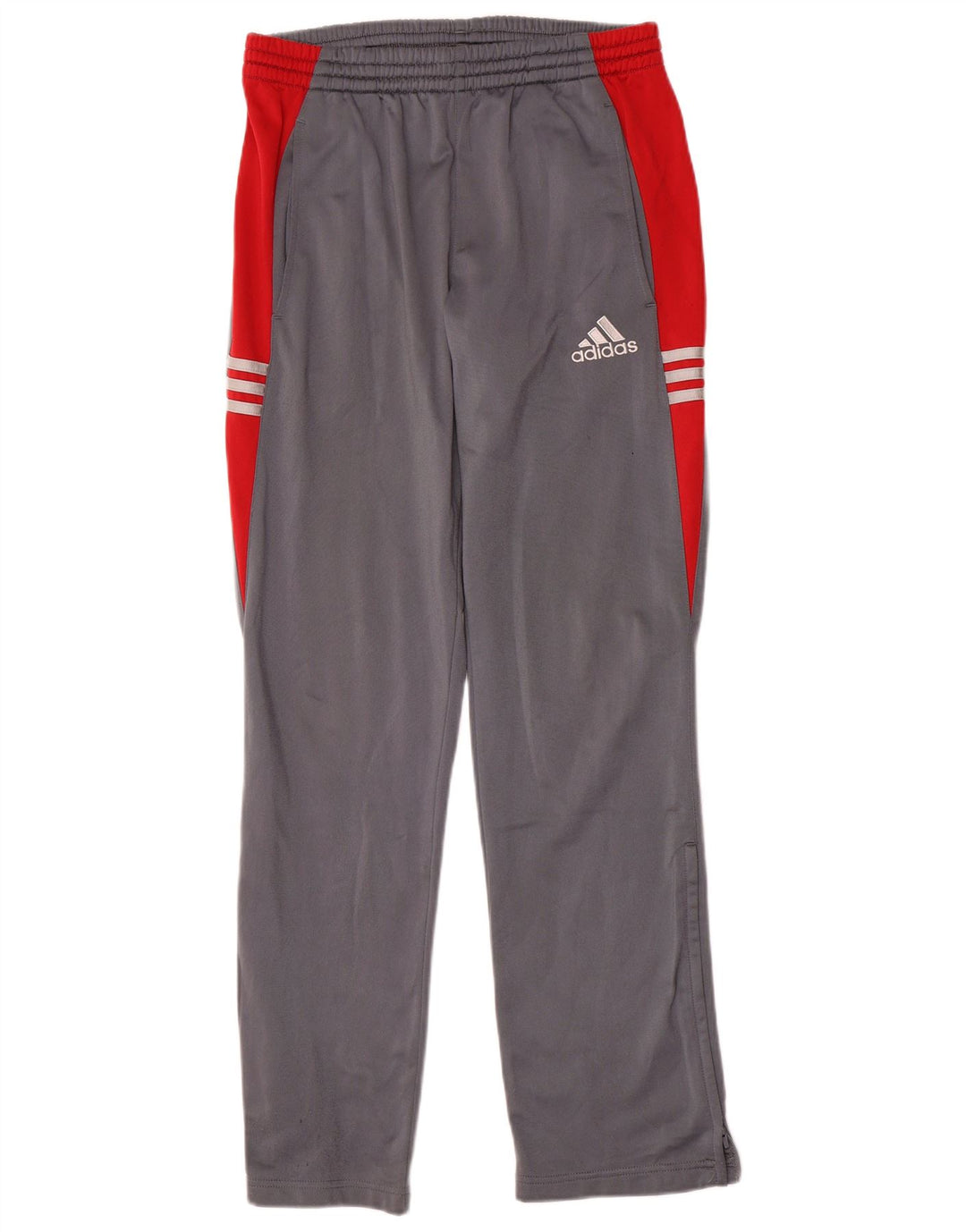 Calça de treino masculina Adidas pequena cinza colorblock poliéster