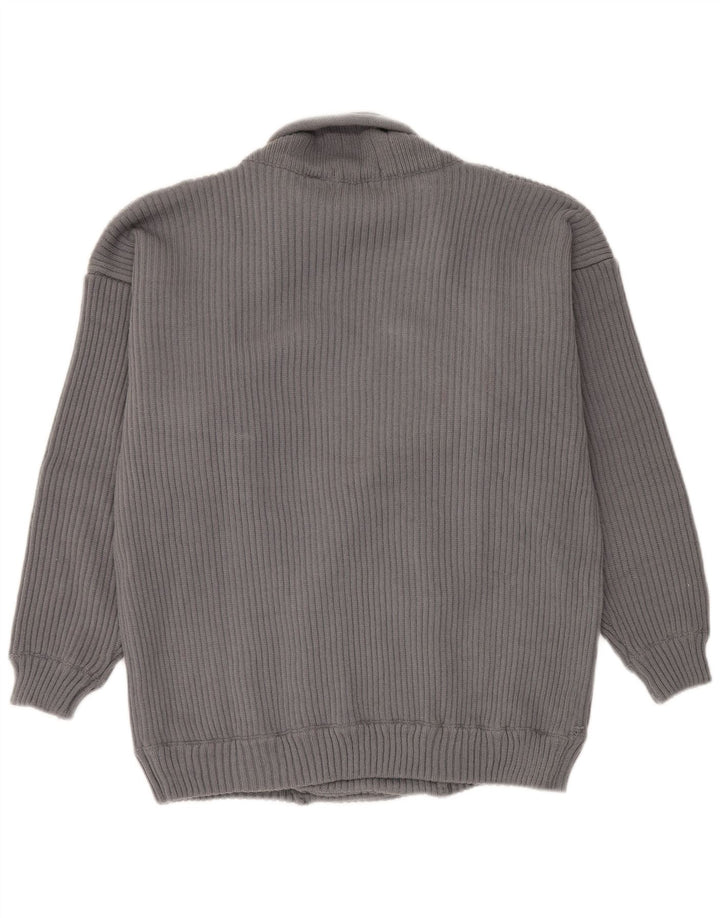 Suéter Cardigan Masculino Vintage XL Cinza