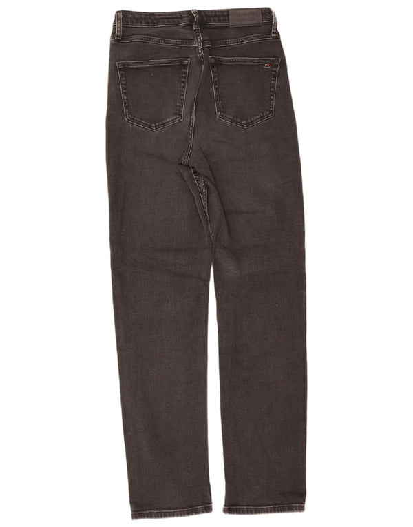 Jeans retos femininos Tommy Hilfiger W28 L32 algodão preto