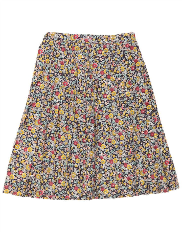 Saia evasê feminina VINTAGE W28 média floral multicolorida