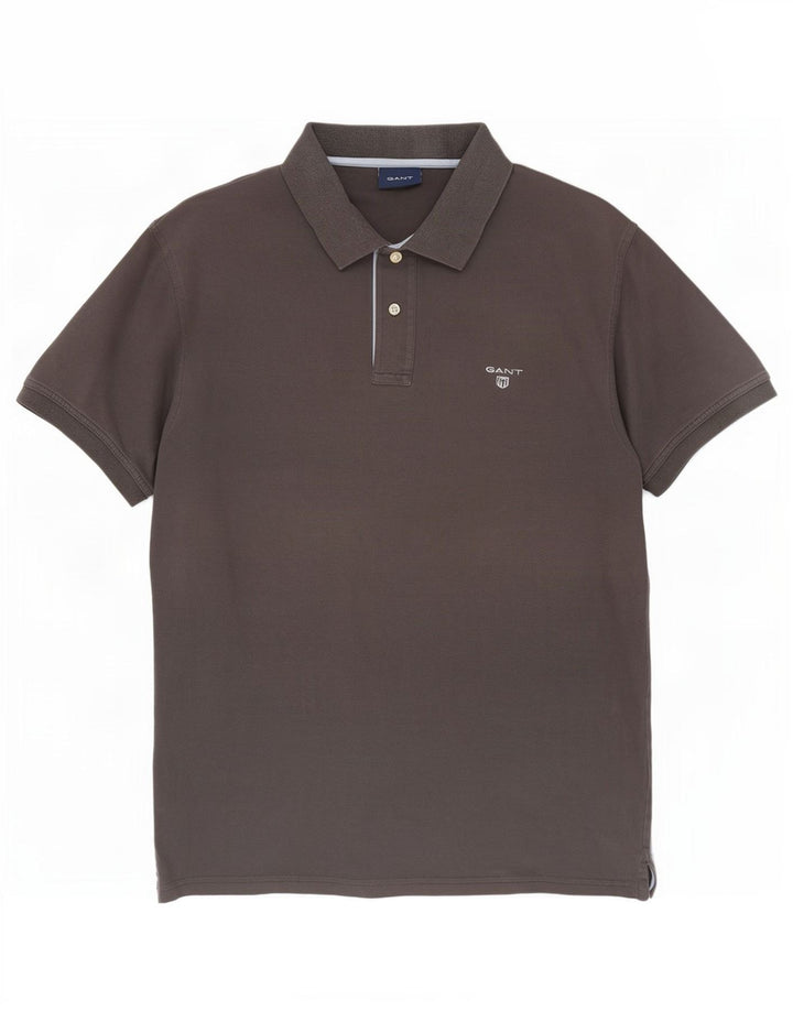 Camisa polo masculina Gant grande algodão cinza