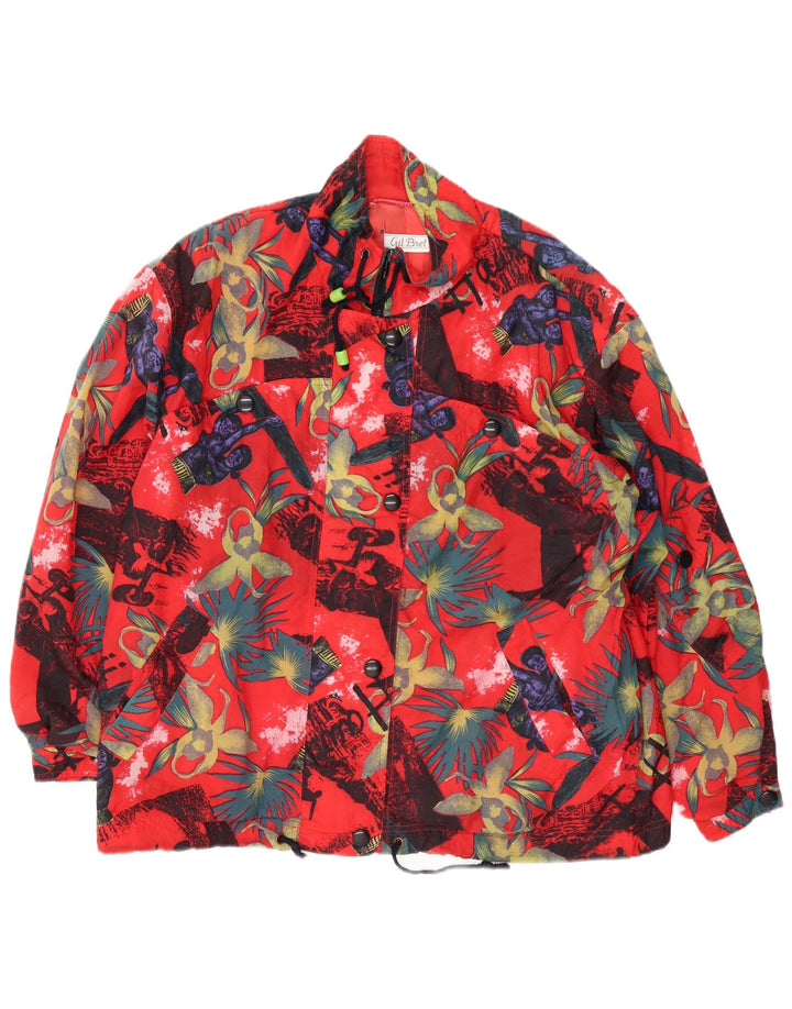 Gil Bret Jaqueta corta-vento feminina grande Reino Unido 14 grande vermelho floral