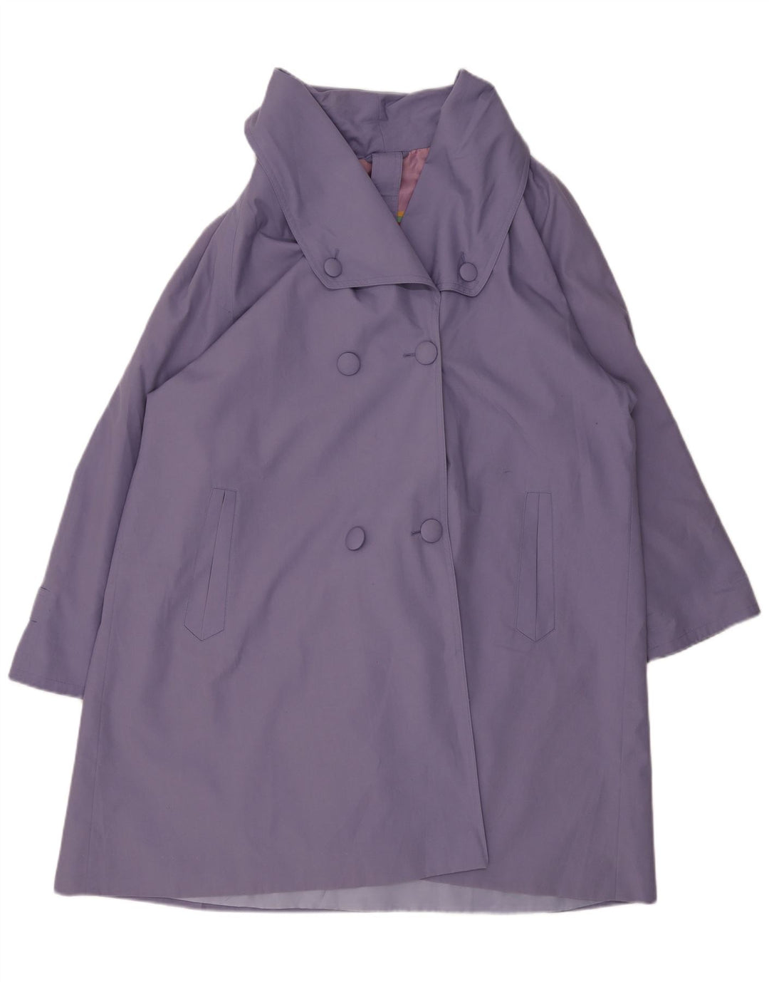Casaco Double Breasted feminino vintage UK 22 2XL poliéster roxo