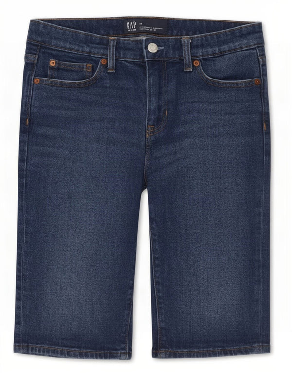 Bermuda jeans feminina Gap W28 algodão azul médio