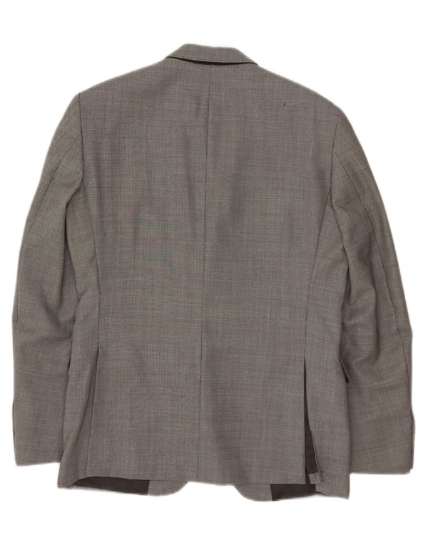 Cerruti 1881 Jaqueta Blazer Masculina 2 Botões Slim IT 50 Grande Lã Virgem Cinza