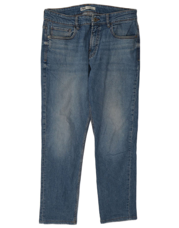 Zara Mens Slim Jeans EU 42 Grande W32 L27 Azul Algodão