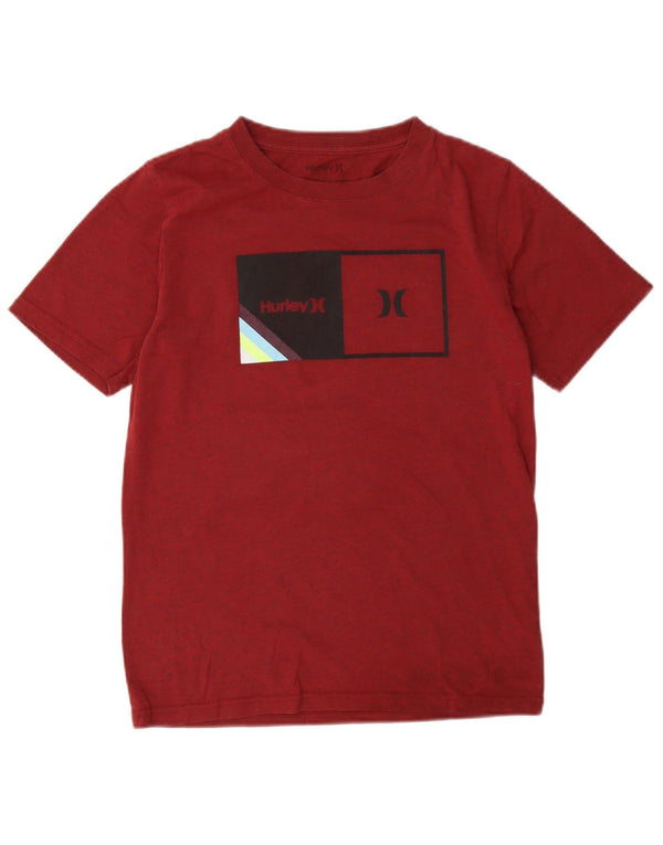 Camiseta gráfica Hurley Boys 12-13 anos grande algodão Borgonha