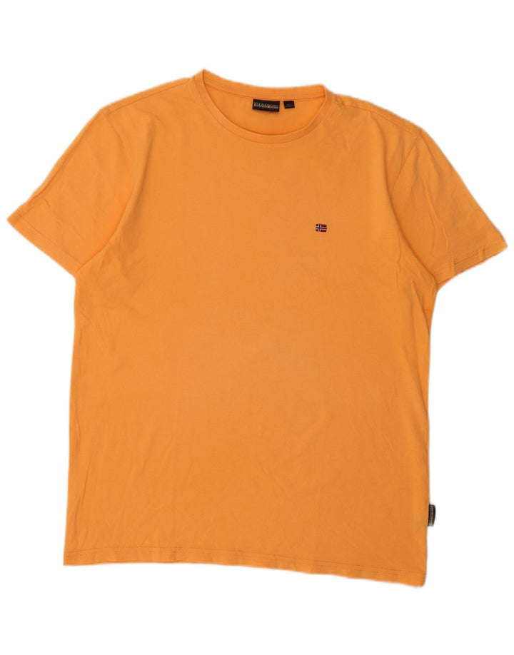 Camiseta NAPAPIJRI masculina geográfica grande laranja