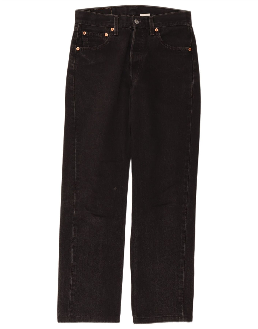 Calça jeans feminina Levi's 501 Straight W29 L28 algodão preto