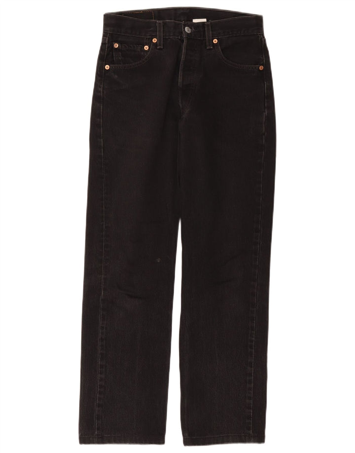 Calça jeans feminina Levi's 501 Straight W29 L28 algodão preto