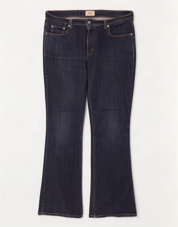 Calça jeans feminina Levi's Bootcut US 12 grande W32 L30 azul marinho algodão