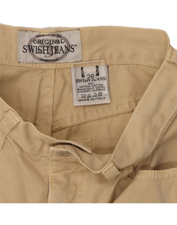 SWISH Womens Slim Casual Trousers  W28 L29 Beige Cotton Vintage Swish and Second-Hand Swish from Messina Hembry 