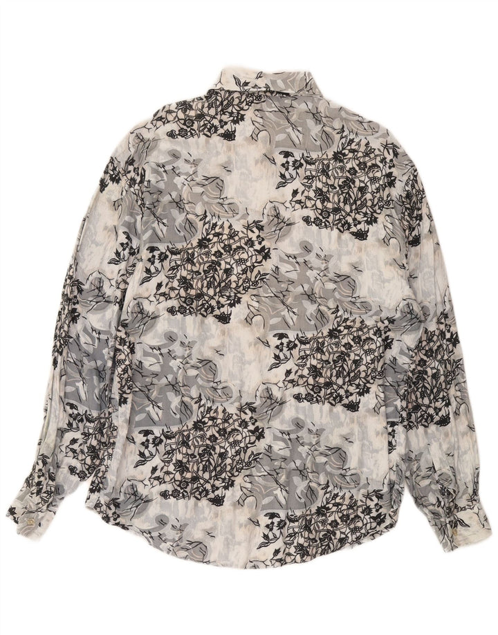 Camisa masculina CRIVER viscose floral cinza médio