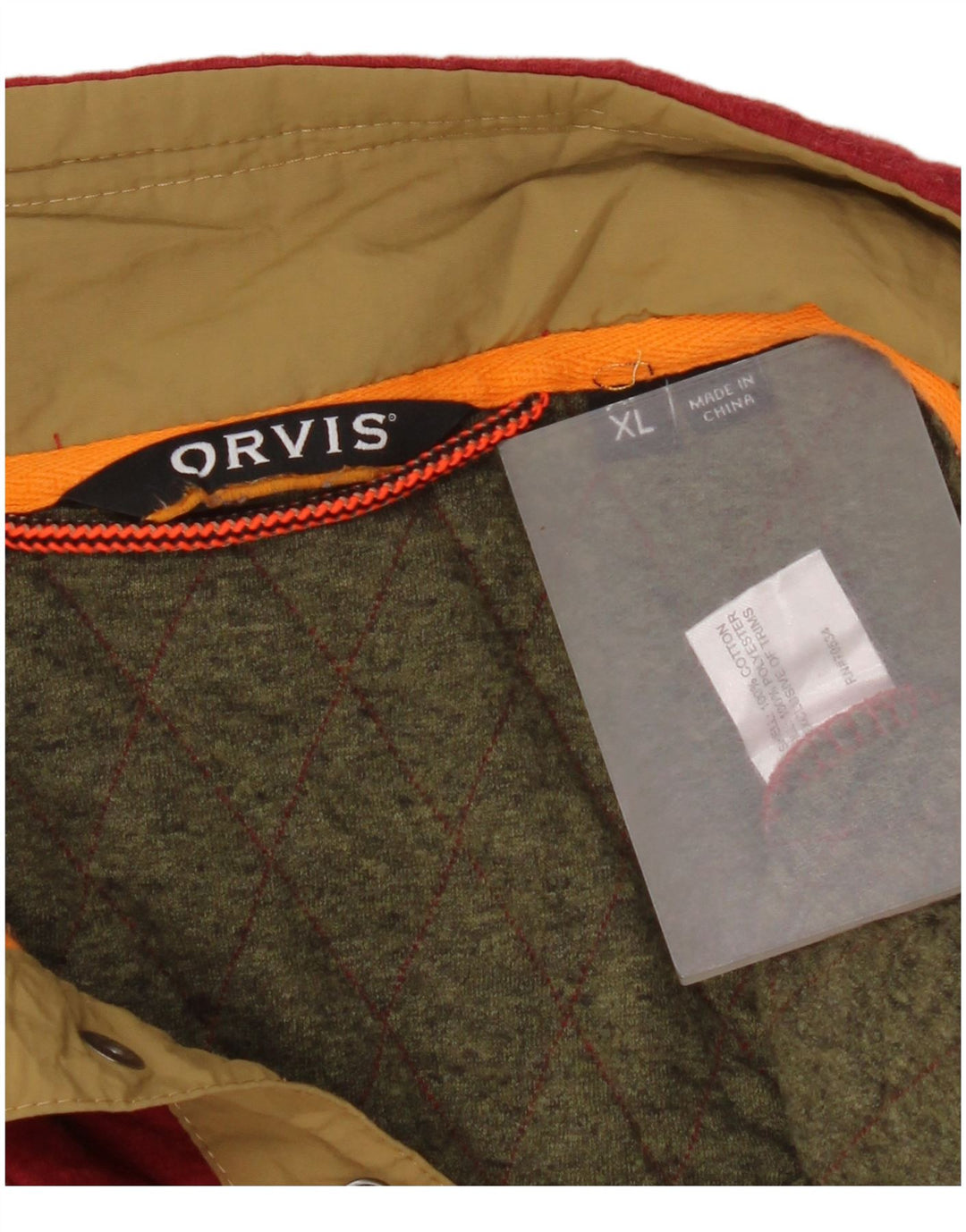 Suéter masculino Orvis com gola redonda e algodão vermelho