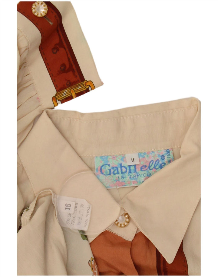 Blusa feminina GABRI ELLE LA CAMICIA com camisa gráfica Reino Unido 16 grande off white