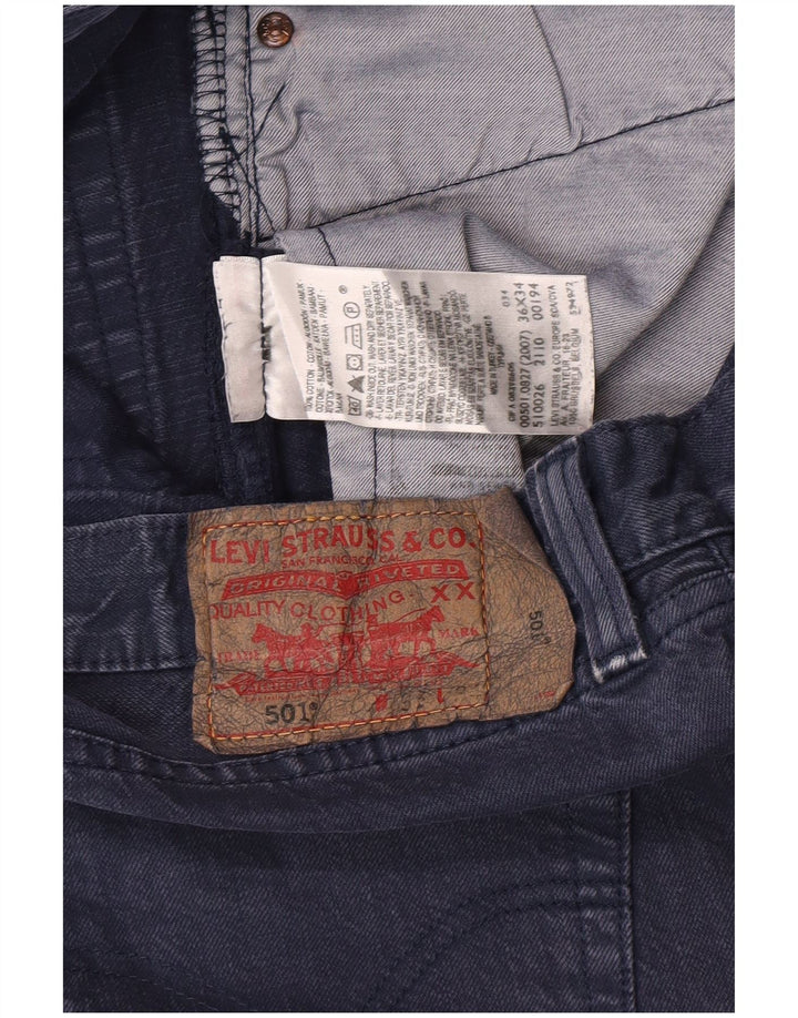 Levi's Masculino 501 Straight Jeans W36 L29 Azul Marinho Algodão