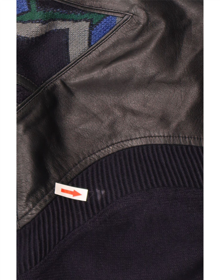 Suéter masculino Rainbow com gola redonda IT 56 2XL algodão geométrico azul marinho