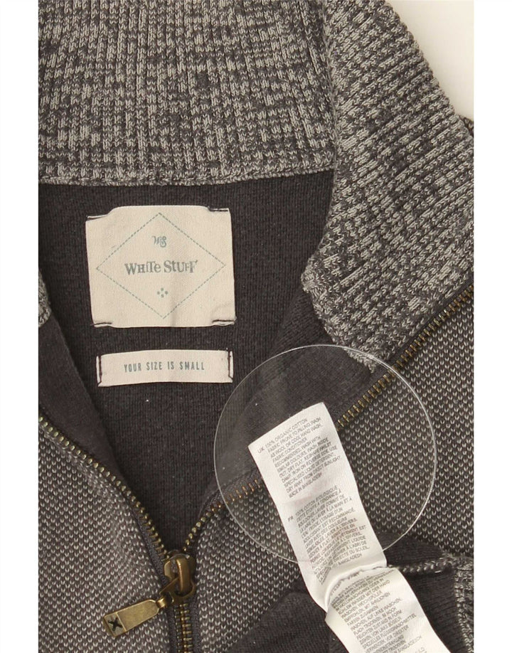 Suéter cardigã masculino branco material pequeno algodão cinza