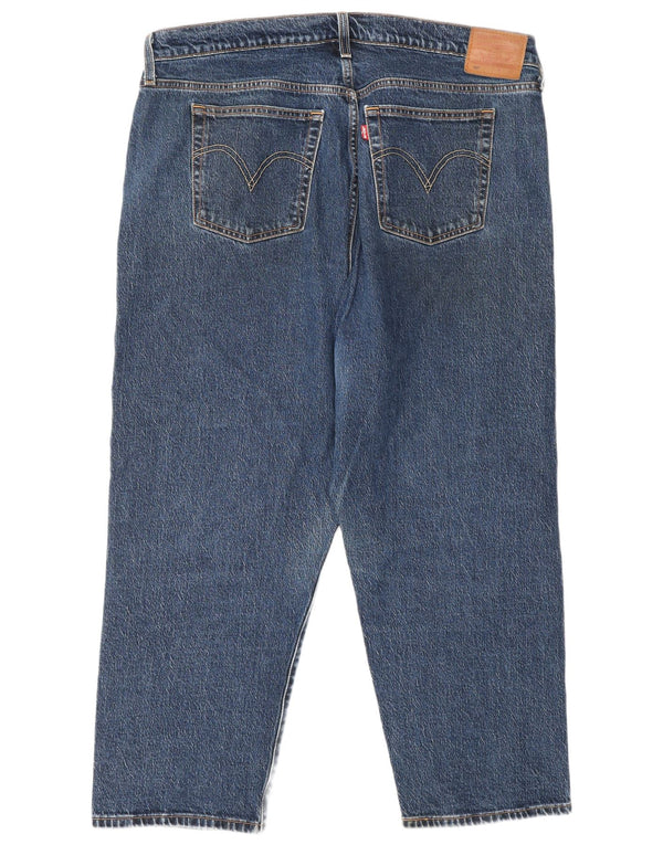 Calça jeans feminina Levi's 501 Straight US 16 2XL W40 L26 azul algodão