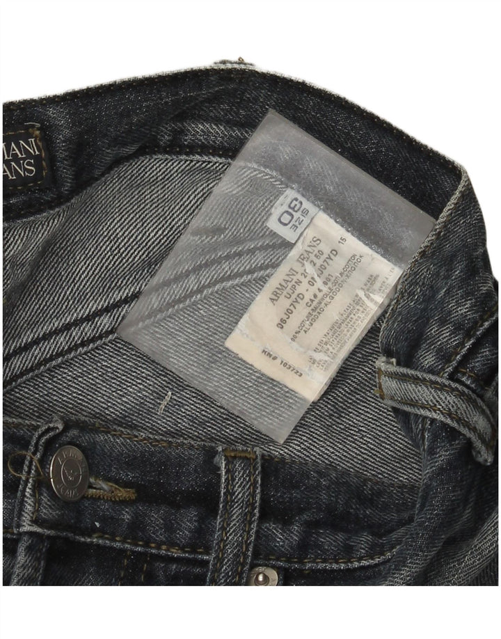 Calça jeans reta masculina Armani W30 L33 azul algodão