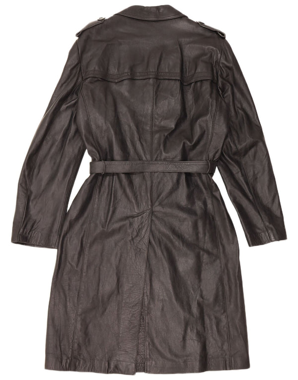 Casaco de couro masculino vintage UK 38 couro preto médio