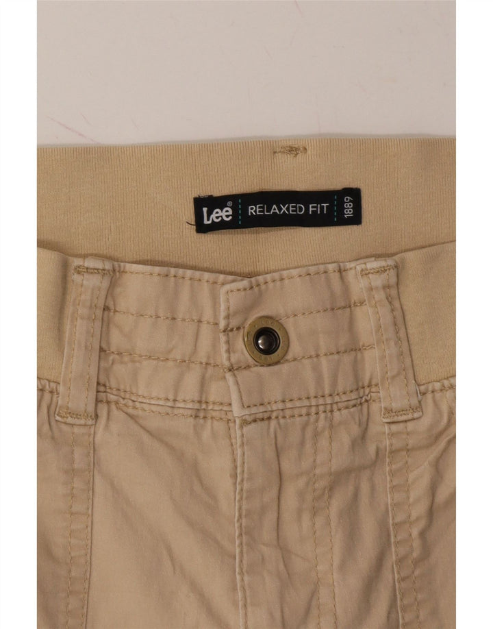 LEE Womens Relaxed Fit Capri Trousers US 8 Medium W30 L22 Beige Cotton Vintage Lee and Second-Hand Lee from Messina Hembry 