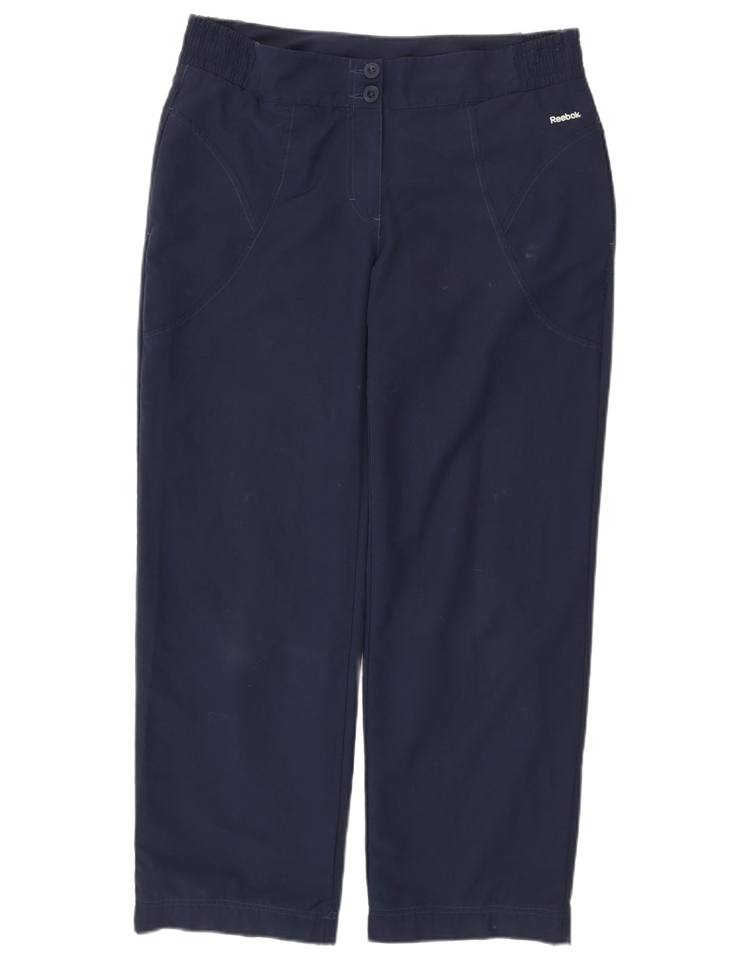 Calça Chino Reta Feminina REEBOK Grande W34 L30 Azul Marinho Poliéster