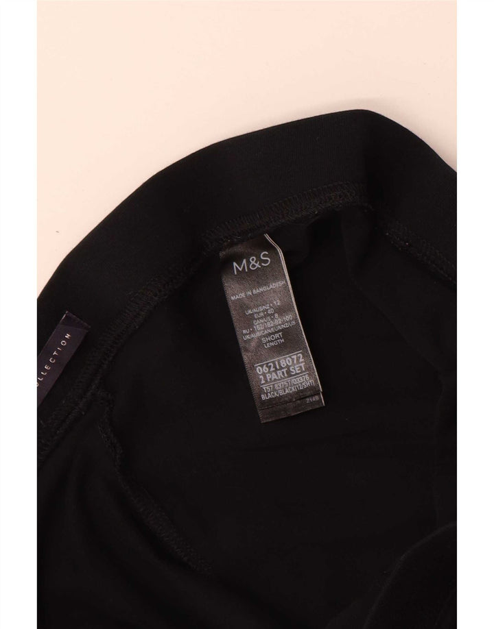 Leggings femininas Marks & Spencer Reino Unido 12 algodão preto médio