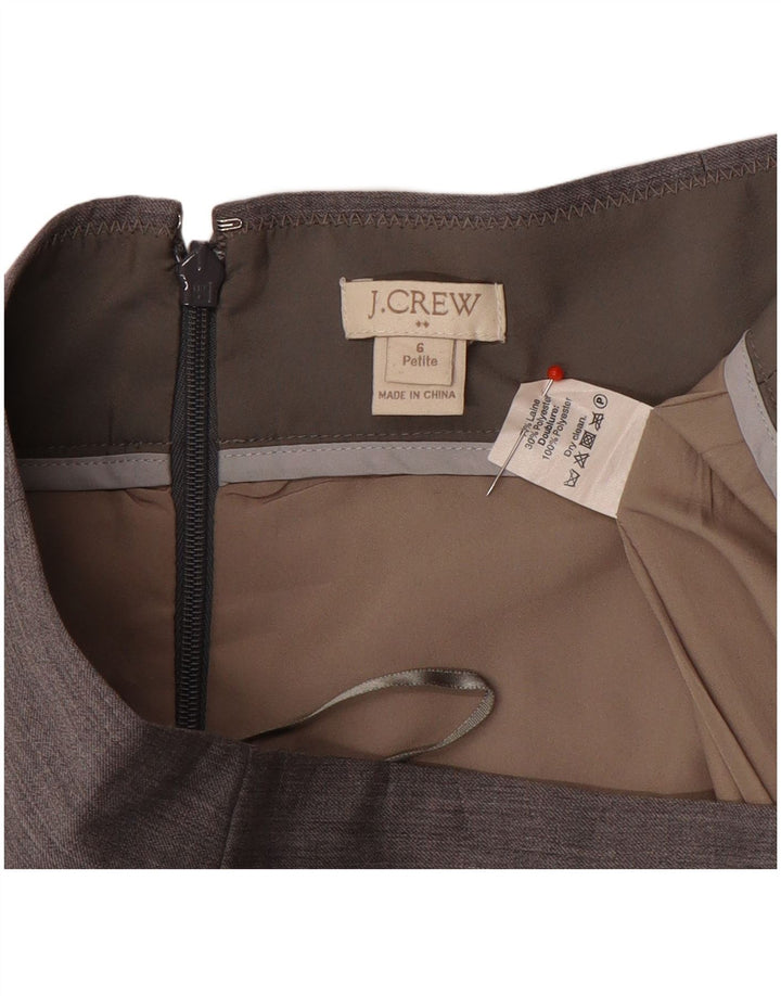 Saia lápis feminina J. Crew EUA 6 médio W30 lã cinza