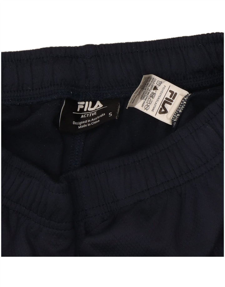 Calça de treino masculina Fila pequena azul marinho poliéster