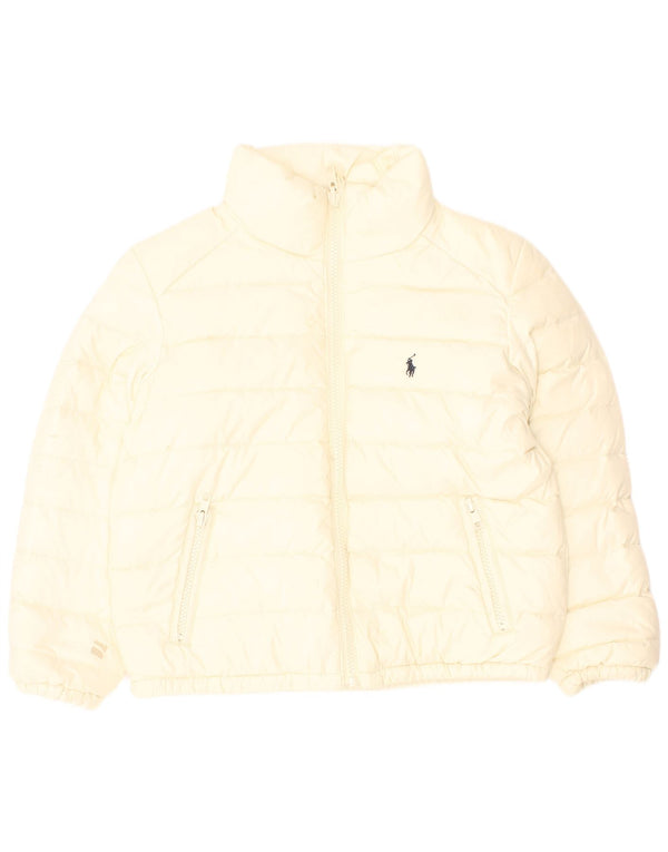 Jaqueta acolchoada reversível Polo Ralph Lauren para meninas de 5 a 6 anos em nylon branco