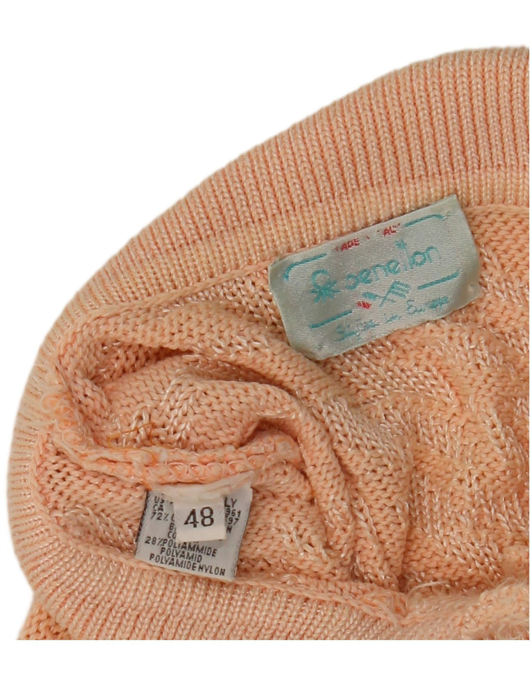 Suéter feminino Benetton com estampa abstrata e gola polo IT 48 XL rosa