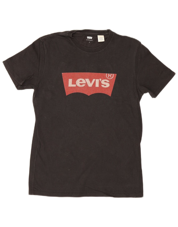 Camiseta gráfica masculina Levi's Top pequeno algodão preto