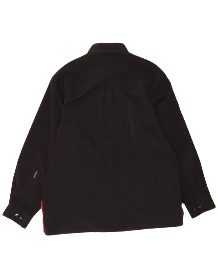 Camisa masculina Tio Sam grande poliéster listrado preto